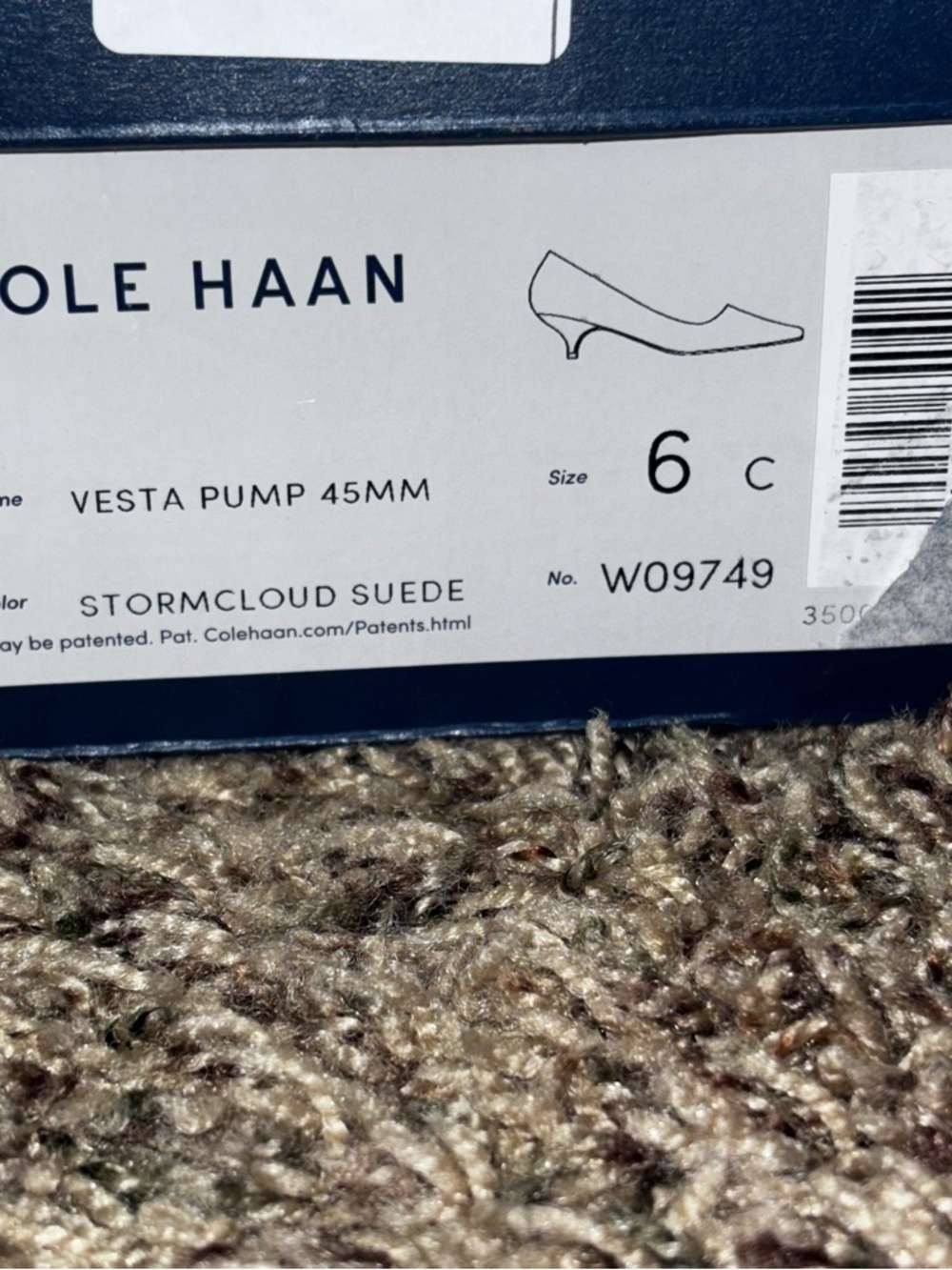 Cole Haan Women's Vesta Pump 45MM Stormcloud Suede Style W09749 Size 6 - Picture 2 of 7